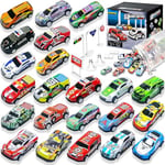 TOYABI Coffret Petite Voiture Enfant, Lot Voiture Miniature en Metal 1/64, 22 Petites Voitures Jouets avec 8 Barrage Routier, Voitire à Friction, Mini Cars, Véhicules pour Enfants 3 4 5 6 7 8 Ans