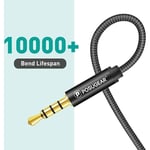 Kabel och adapter för CCTV-förlängningsuttag, hörlurar, mikrofon [2M], 4-polig 3,5 mm hane till hona förlängningskabel kompatibel med hörlurar iPhone