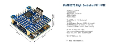 Mateksys F411-WTE OSD Flight Controller