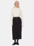 Whistles Petite Straight Denim Midi Skirt, Washed Black