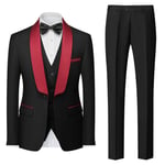 Costume Homme Uni 3 Pièces De Slim Fête Soirée Mariage Business Fit Grande Vêtements Masculin Wz229