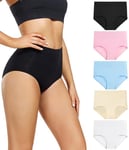 wirarpa Culotte Femme Coton Taille Haute Slips Lot de 5 Multicolore Taille 5XL