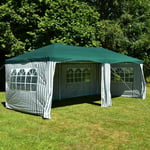 Vcm Pavillon Tente De Réception Verte 3x6m Pe 110g/M² Tente De Jardin Tente Événementielle Tente De Marché