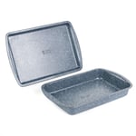 Russell Hobbs Oven Tray Roaster 2 Piece Set Non-Stick 38 cm Nightfall Stone