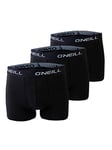 O'Neill Men's Boxer Shorts Plain Pack of 3 Briefs, Black (6969), L