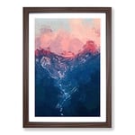 Big Box Art Ravine to The Clouds in Abstract Framed Wall Art Picture Print Ready to Hang, Walnut A2 (62 x 45 cm)