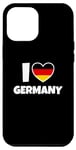 Coque pour iPhone 14 Pro Max I Love Germany avec le drapeau allemand et le coeur