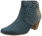 s.Oliver Casual, Bottes et Bottines Cowboy Femme - Bleu - Blau (Petrol 704), 38 EU