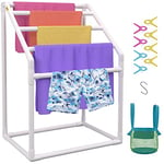 VEVOR Porte-Serviettes sur Pied à 5 Barres Range-Serviettes de Bains Support pour Serviettes en PVC Charge 25 kg Facile à Assembler Organisateur pour Piscine Salle de Bain Spa Extérieur Intérieur