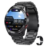 Montre Connectée Pour Les Hommes,Bluetooth,Appel,Étanche,Moniteur D'activité Physique,Affichage De La Météo,Pour Téléphone Xiaomi Huawei,2022 - Type Steel Strip Black