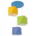 FKL DESIGN Home Deco Lampe suspendue lampe pour chambre d'enfant belle lampe suspendue en métal différentes versions 299-E3D (jaune-vert-bleu foncé)