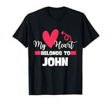 First Name John Valentines Day Design for Couples T-Shirt