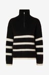 Selected FEMME - Tröja slfMaline LS Knit Half Zip - Svart