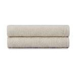 Heihus Fluffy Strandhåndkle XL 100x180cm Varm Beige / 2-pakning (2XL)