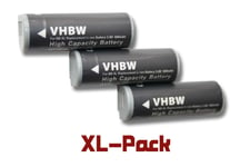 3 x batteries Li-Ion 600mAh (3.6 V) pour Canon Powershot & Digital Ixus Serie, par exemple: 500HS, Ixy 50s, SD4500is. Remplace: NB-9L.