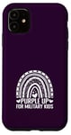 Coque pour iPhone 11 Purple Up For Military Kids Sensibilisation Militaire Enfant Arc-en-ciel