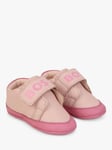 HUGO BOSS HUGO Logo Leather Slippers, Pink Pale/Multi