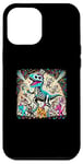 iPhone 12 Pro Max Funny T-Rex Skeleton Dinosaur with Cats Happy New Year Party Case