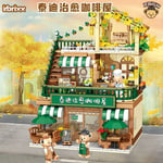 Kumamon Bear Building Blocks City Stree View Series Sakura Flowers House DIY Cof