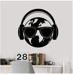 UYEDSR Stickers Muraux Monde Casque Lunettes Adolescent Chambre Terre planète Vinyle Sticker Mural Salon Salle de Jeux décoration Mode 74x77cm