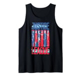 Justice League Movie Red Blue Superhero Line Up Tank Top