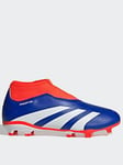 adidas Junior Predator League Laceless Firm Ground Football Boot - Blue, Blue, Size 5.5