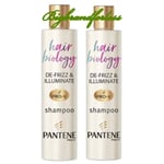 Pantene Hair Biology Shampoo De-frizz & Illuminate 250ml -2 Pack