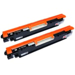 2 Black Laser Toner Cartridges to replace HP CF350A (130A) non-OEM / Compatible