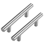 Lot de 10 goldenwarm Poignee Meuble Poignee Inox -LS201BSS256 Poignée Cuisine Poignée de Porte Nickel Brossé en Acier Inoxydable Entraxe 256mm