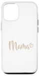 Coque pour iPhone 15 Pro Cœur beige blanc maman