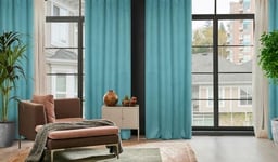 Eurofirany Carlo Rideau Occultant Extra Long avec Œillets - 1 Unité, Lourd 340 g/m², Rideau Isolant Thermique, Opaque, Assombrissant, Chambre, Salon, 135x250 cm, Turquoise