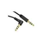 3.5mm Cable Jack to Jack Right Angle  Straight AUX Lead Stereo Plug Gold 1m