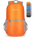 ZOMAKE Sac a Dos Pliable Ultra Léger - Sac à Dos Pliable De Randonnée Petit Packable Daypack 20L Pour Femme Homme Sports Et Plein Air(Orange)