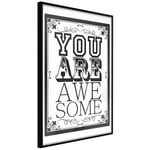 Plakat - You Are Awesome - 40 x 60 cm - Sort ramme