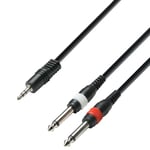 Adam Hall Cables 3 STAR YWPP 0300 - Câble Audio Mini-Jack 3,5 mm stéréo vers 2 x Jack 6,35 mm mono 3 m