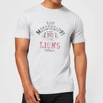 East Mississippi Community College Lions Distressed Football Men's T-Shirt - Grey - 4XL