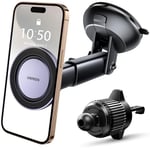 UGREEN Magnetic Car Phone Mount Compatible with MagSafe Car Mount - [2024 Upgraded] All-in-One Car Phone Holder Dashboard Windscreen Air Vent Compatible with MagSafe iPhone 16 15 14 13 12 Pro Max Mini