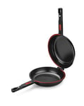 BRA Dupla Première - Poêle Double à Omelette 24 cm, Noir,Fonte Aluminium avec Antiadhésif Teflon Innovations sans PFOA, Compatible Tous Feux Dont Induction [Amazon Exclusive]