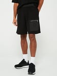 Armani Exchange Black Edition Nylon Pocket Jersey Shorts - Black, Black, Size M, Men