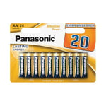 Panasonic, Alkaline Power, AA Piles alcalines, Lot de 20, Mignon, LR6, 1.5V, Protection Anti-Fuite, 7 Annees en Stock, pour télécommandes, balances, horloges, énergie Durable et fiable