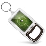 Acrylic Bottle Opener Keyring  - Football Pitch Soccer Ball Sports Game  #8681