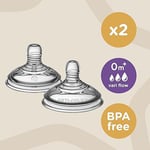 Tommee Tippee Closer to Nature Breast-Like Baby Bottle Teats 2 Pack 0+m - 424587