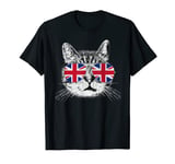 UK Union Jack British Flag England Cat Sunglasses Gift T-Shirt