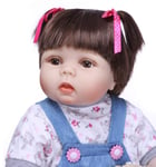 Fait à la Main en Silicone Souple 22 Pouces Reborn bébé poupée Fille réaliste Yeux Bleus Nouveau-né Fille Jouet 57 cm Reborn Princesse poupée Anniversaire Fille Cadeau pour Enfant de 3 Ans et Plus jo