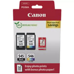 GENUINE CANON 545 546 PHOTO VALUE PACK ink cartridges PIXMA MG2450 TS3150 MX495