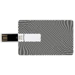 16G USB Flash Drives Credit Card Shape Spires Decor Memory Stick Bank Card Style Minimalist Design with Little Wavy Square Shaped Cubic and Rotary Distortion,Black White Waterproof Pen Thumb Lovely Ju