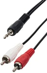 Câble adaptateur audio Jack 3,5 mm stéréo mâle vers 2x RCA mâles 0,50 m noir