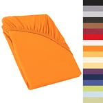 CelinaTex Perla Drap-Housse surmatelas Housse lit sommier tapissier Coton 180x200-200x200 cm Orange