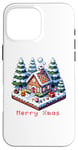 iPhone 16 Pro Max 8-Bit Pixel Art Style Gingerbread House Winter Xmas Scene Case