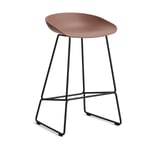 HAY About a Stool 38 Low barstol 2.0 Soft brick-svart stålstativ